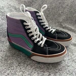 Vans Women's High-Top Platform Sneakers - Black, Purple, Green